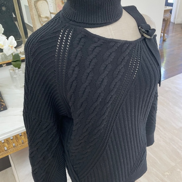 Jonathan Simkhai Turtle Neck Asymmetric Sweater Black size XS - Picture 3 of 9